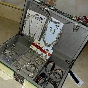jewelry box with necklace and earring